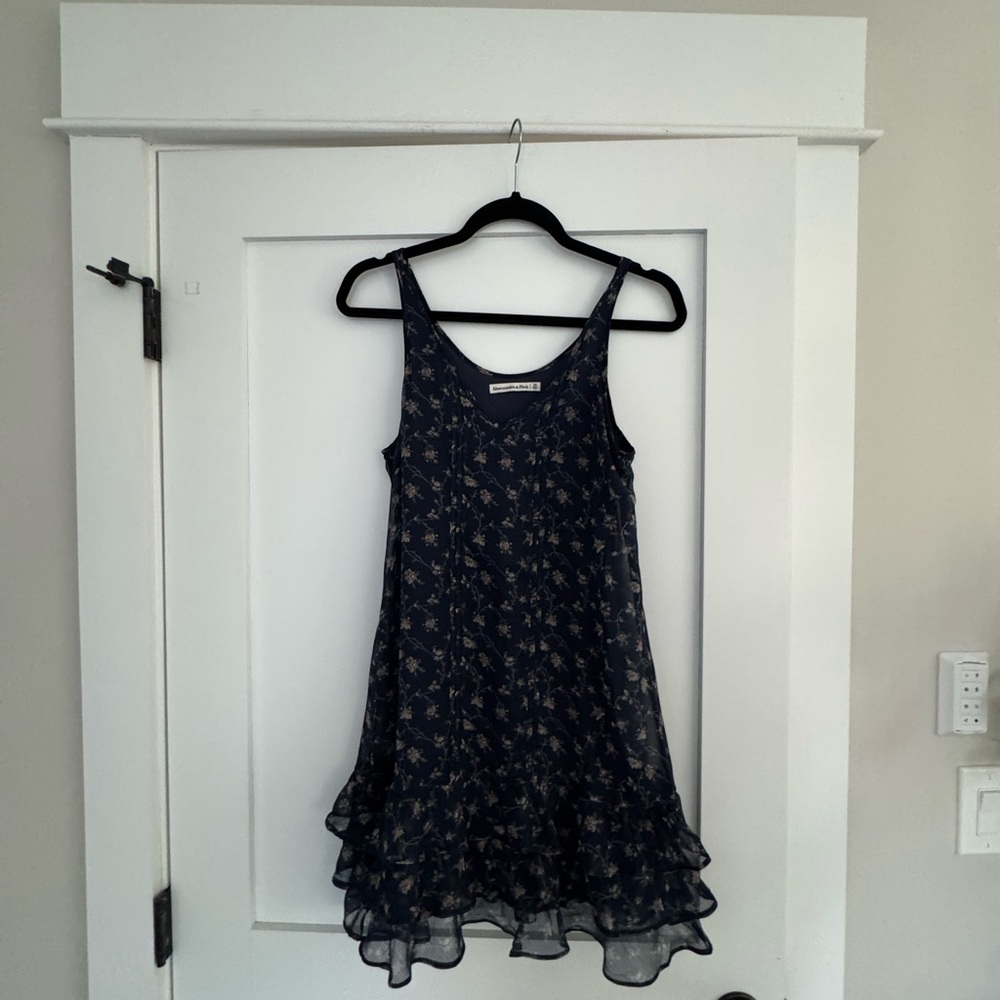 Anthropologie Navy Floral Dress